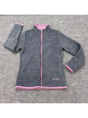 Weird Fish Ariana Full Zip Grid Fleece Jacket Sweatshirt High Neck Womens sz 10